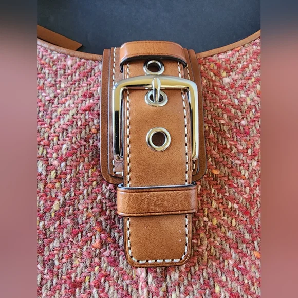 Coach Hampton Herringbone Slim Hobo - Leather, Suede, & Tweed, EUC, 2007, F11214 - Picture 7 of 15